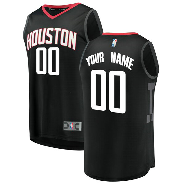 Maillot Houston Rockets Homme Custom 0 Statement Edition Noir